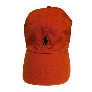 Polo Ralph Lauren Strapback Hat Cap Orange Pony Adjustable Cotton Baseball